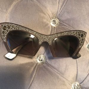 Miu Miu MU02QS Rhinestone Sunglasses